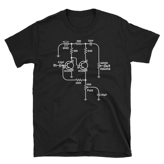 Fuzz Pedal Boutique Handwired Schematic Circuit T-Shirt Fuzz Pedal Boutique Handwired Schematic Circuit T-Shirt