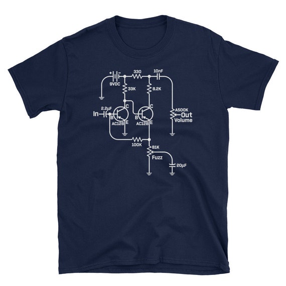 Fuzz Pedal Boutique Handwired Schematic Circuit T-Shirt Fuzz Pedal Boutique Handwired Schematic Circuit T-Shirt