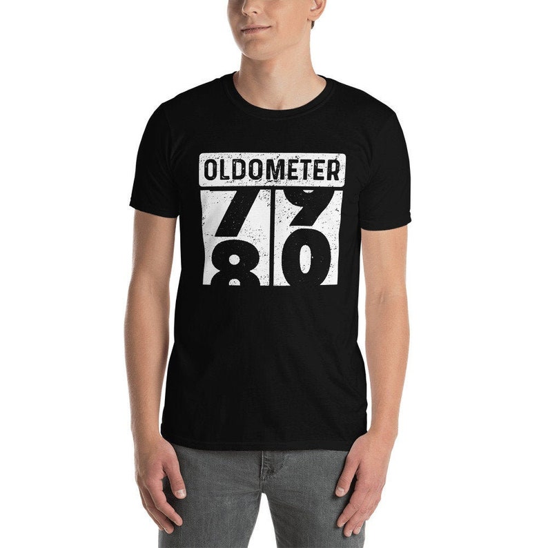 80 Years Old Oldometer Odometer Funny 80th Birthday Anniversary Automobile Classic Car Enthusiast T-Shirt image 1