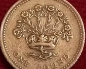 1986 IRISH FLAX PLANT Northern Ireland United Kingdom old one pound coin