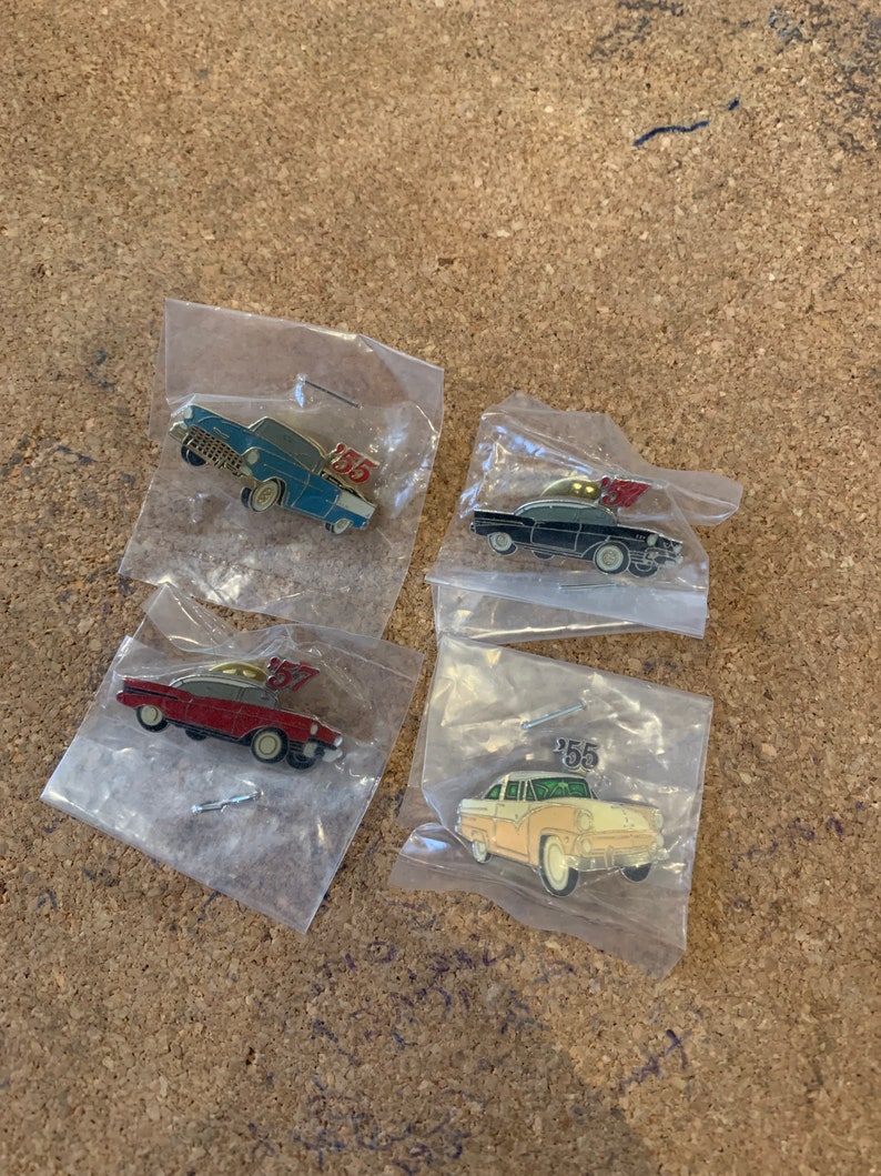 1950s Classic Car Pin Badges