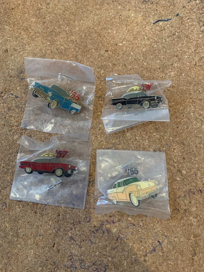 1950s Classic Car Pin Badges