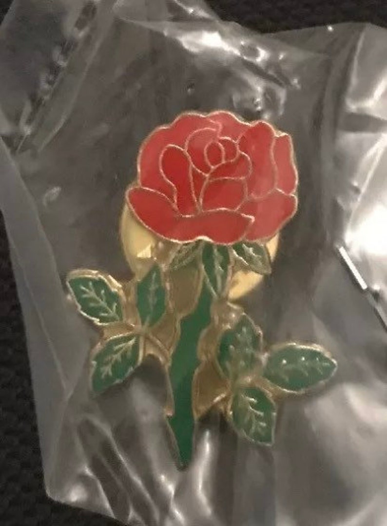 Vintage Red Rose Garden Flower England New Enamel Pin Badge Etsy