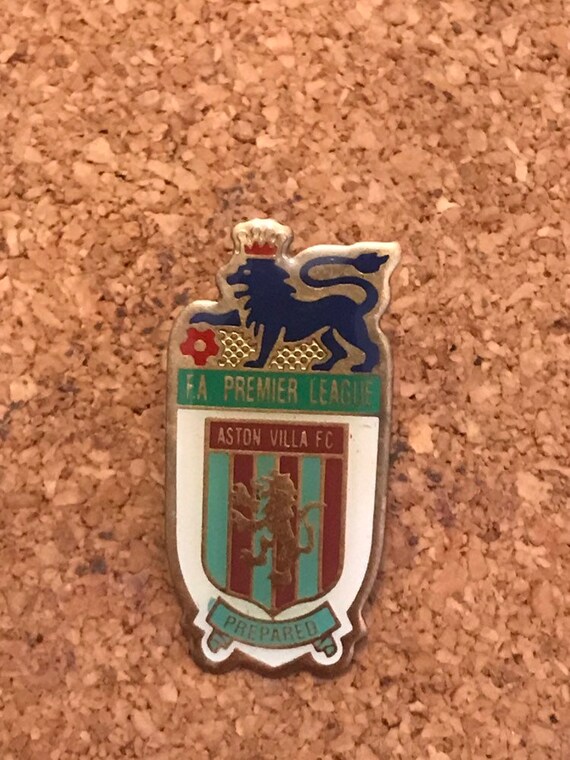 F A Premier League Aston Villa Fc Enamel Pin Badge 1996 97 Etsy