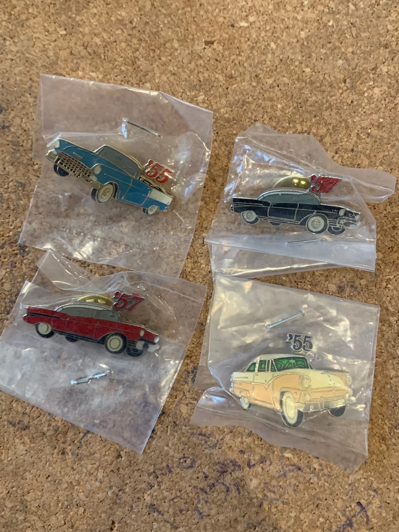 1950s Classic Car Pin Badges