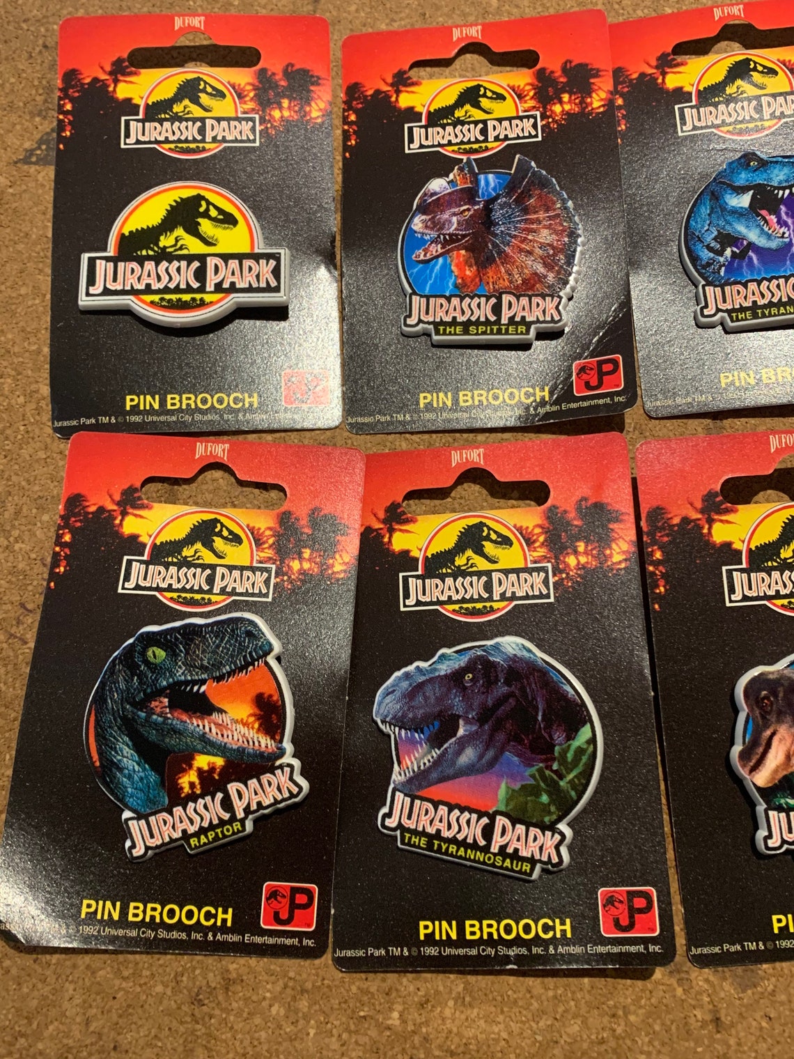 Set of Jurassic Park 1992 Movie Dinosaur JP Pin Badges Etsy