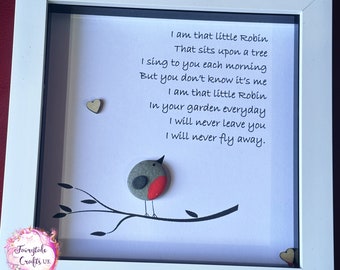 Robin pebble art, Robbin quote, sympathy Robin, pebble art, pebble art sympathy, gift for a loss, bereavement pebble art