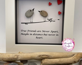 Friends pebble art, pebble art friends, gift, personalised, Christmas friend gift