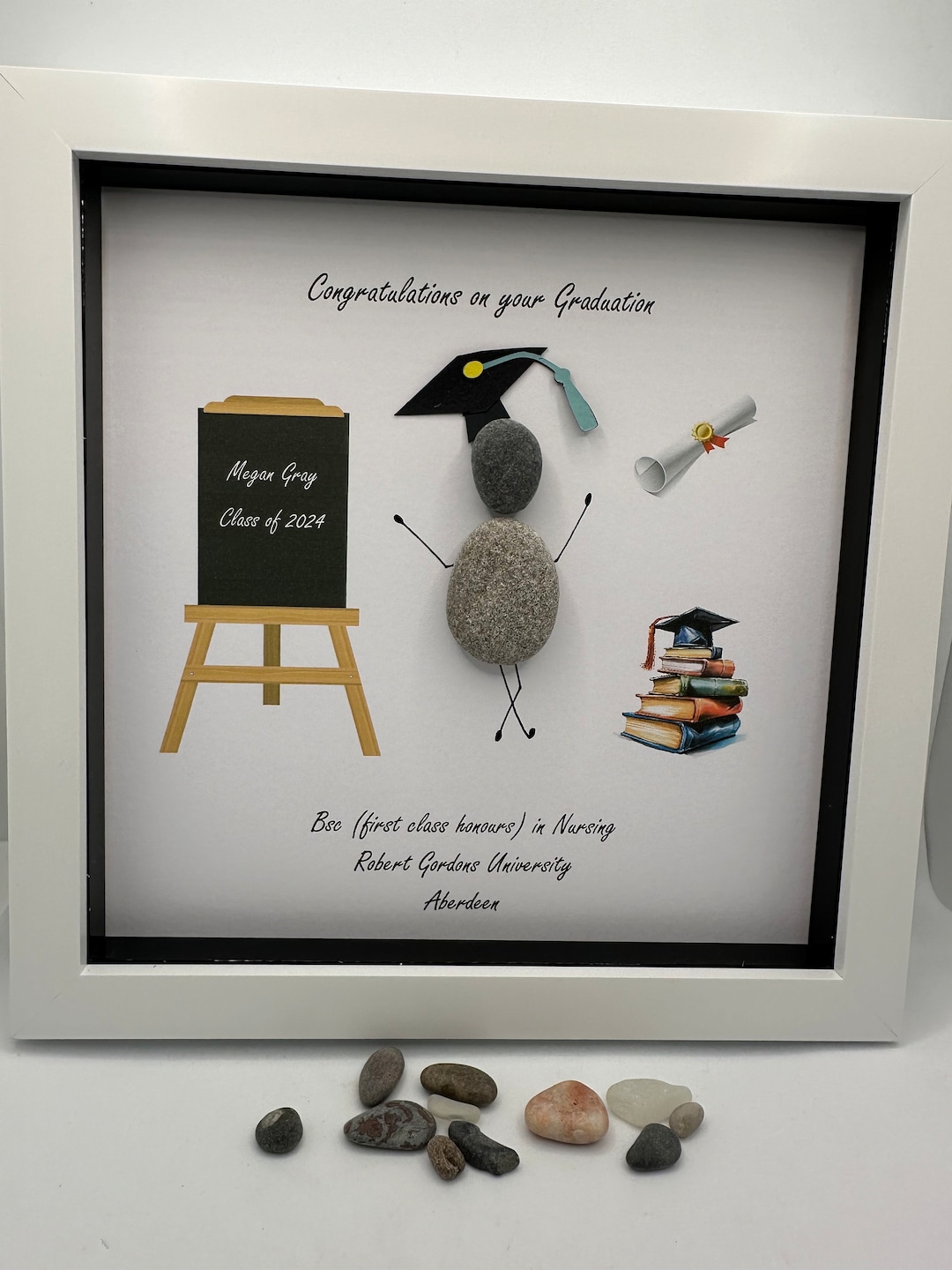 Pebble Art- Pebble Art Graduation- Graduation Gift- Personalised ...