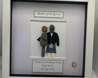 Personalized Mother of Groom Pebble Art Frame: Wedding Keepsake