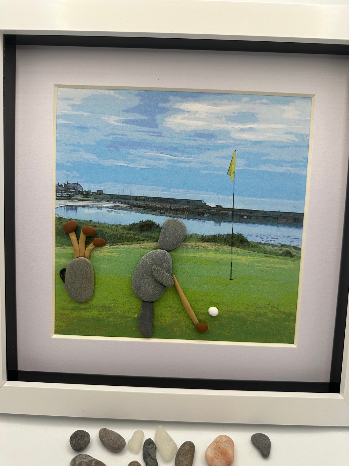 Golf Pebble Art, Golfer, Rosehearty Golf Course, Pebble Art Golf ...