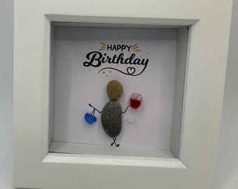 Birthday pebble art, pebble art friends, gift, personalised,friend gift, happy birthday