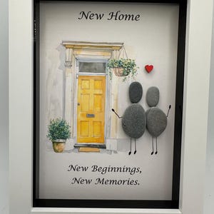 new home pebble art, pebble art new home, new home gift, new home, moving house gift