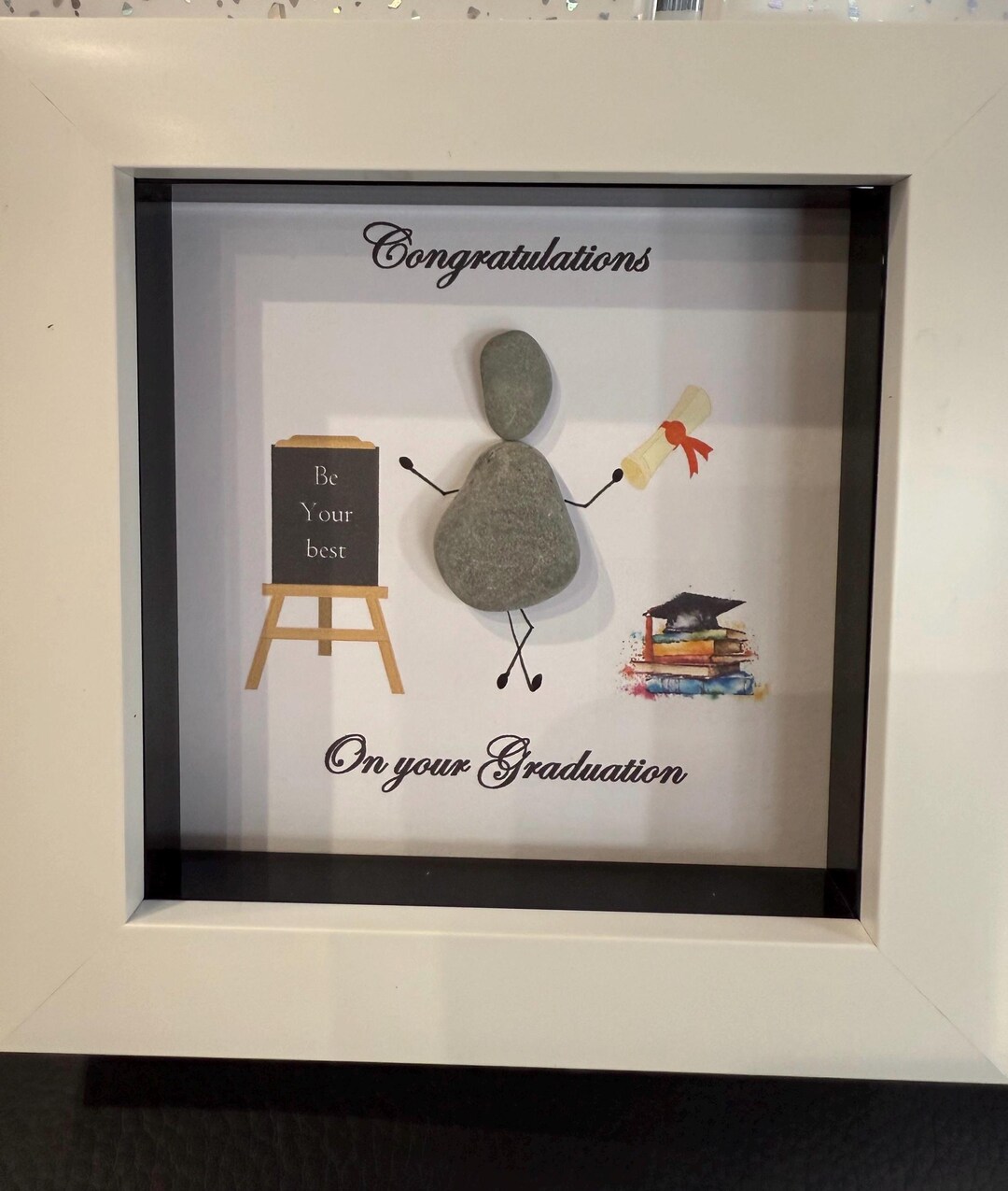 Graduation Pebble Art, Graduation Framed Art, Pebble Art Graduation ...