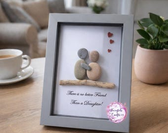 Pebble Art Picture: Daughter Gift, daughter pebble art, pebble art daughter, daughter gift, pebble art, mother and daughter gift, daughter