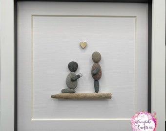 Engagement pebble art, gift a proposal, engagement gift, personalised gift, engagement, couple wedding gift, stone art, pebble art engagemen