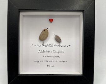Mothers day pebble art, Mothers day gift, mum gift, A Mother and Daughter are never apart, pebble art