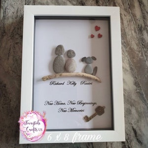 New home, new beginnings, new memories, pebble art, ideal for a new home gift personalised to your requirements, new home gift, new home,