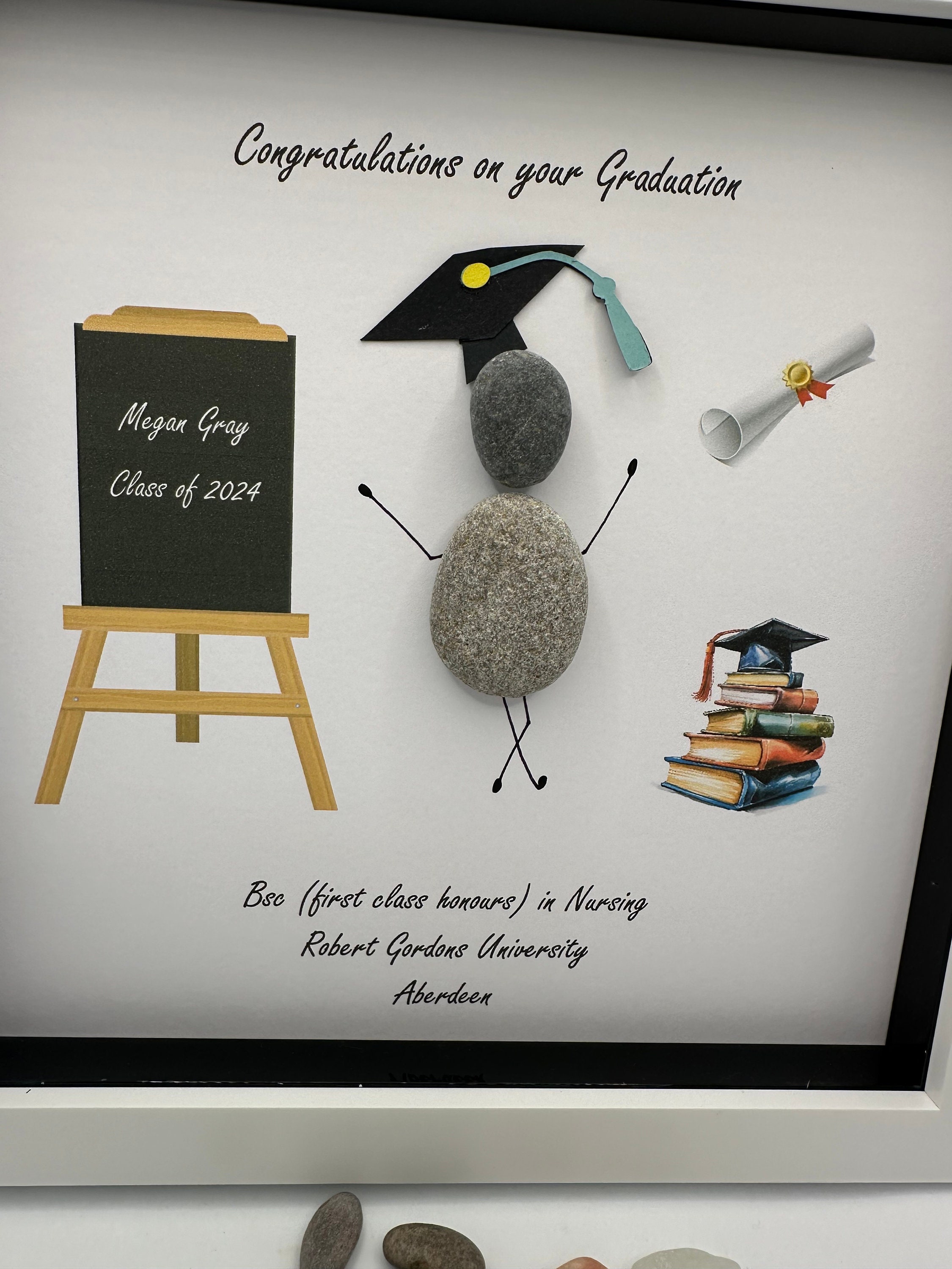 Pebble Art- Pebble Art Graduation- Graduation Gift- Personalised ...