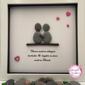 Chance made us colleagues, pebble picture, pebble art friends , friend gift, Scottish art, retirement gift, work gift, leaving gift