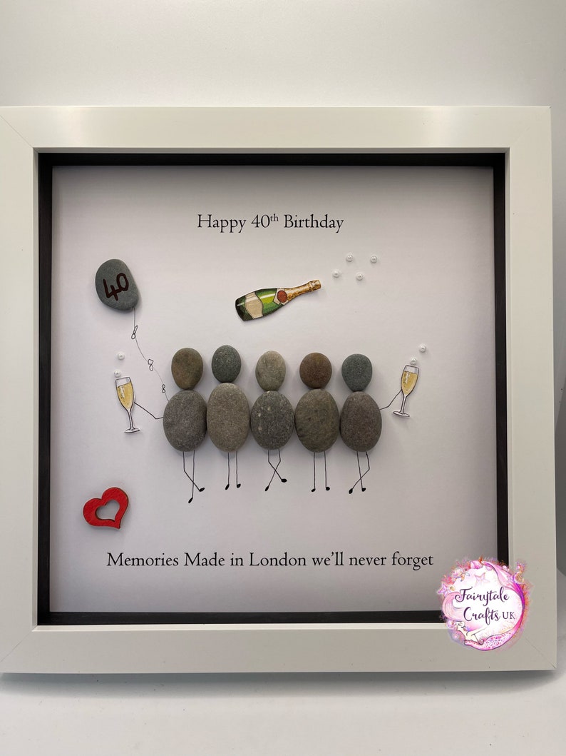 Pebble art bestie, pebble art birthday, birthday gift 40th, 50th, 60th, pebble art friends, personalised, friend gift, birthday gifts Bild 5