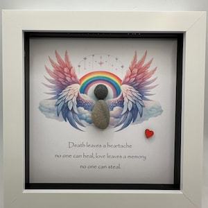 Death leaves a heartache no one can heal, Love leaves a memory no one can steal. sympathy gift, bereavement gift, sympathy card, angel gift,