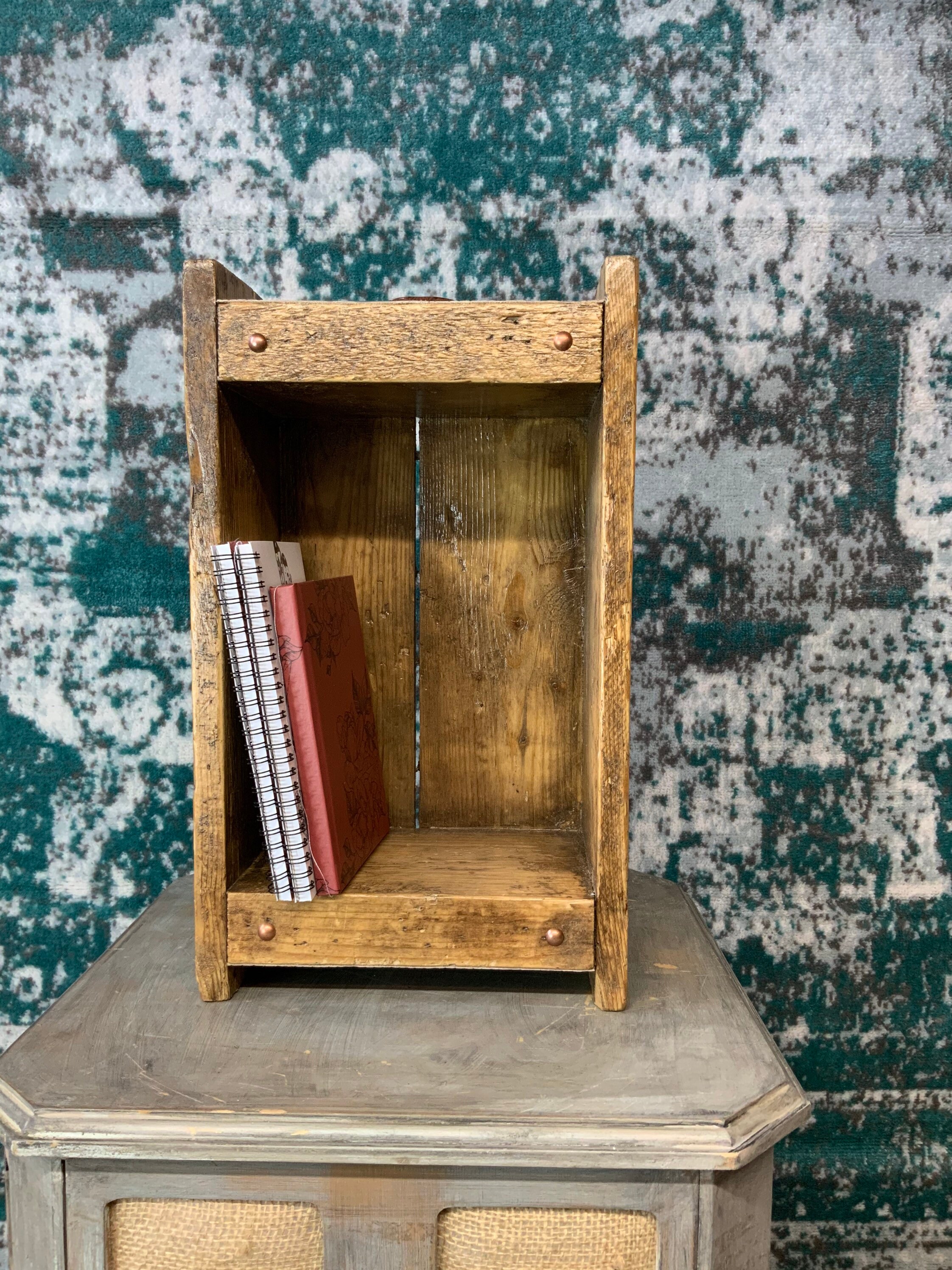 Small refinished vintage wooden box/shelf Etsy