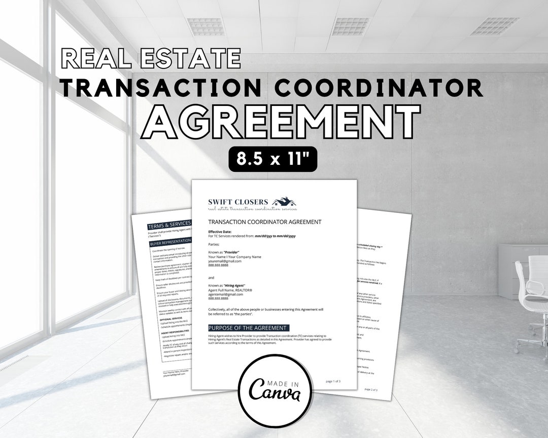 Real Estate Transaction Coordinator Contract Template Transaction Real Estate Transaction Coordinator Contract Template Transaction