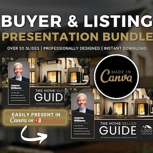 Real Estate Presentation Bundle | Listing Presentation | Buyer Presentation  | Canva Templates for Real Estate Agents | Instant Download