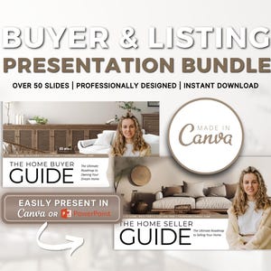 Real Estate Presentation Bundle | Listing Presentation | Buyer Presentation  | Canva Templates for Real Estate Agents | Instant Download