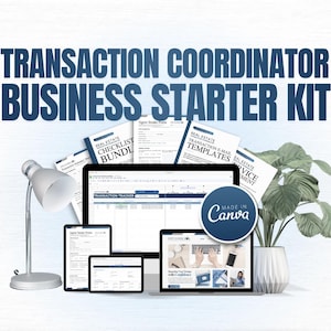 Real Estate TC Business Starter Kit | Transaction Coordinator Canva Templates, Website & Forms (Digital Download)