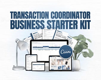 Real Estate TC Business Starter Kit | Transaction Coordinator Canva Templates, Website & Forms (Digital Download)