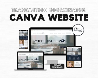Real Estate Transaction Coordinator Website Template | Canva Design (Digital Download)