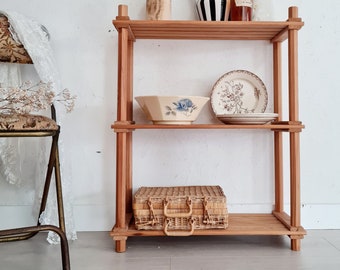 Etagère en bois - Porte plantes en bois rétro - Bibliothèque ancienne en bois - - Factory vintage