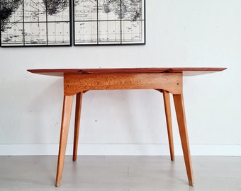 Table pieds compas rallonges rabattables - Table design vintage - Mobilier vintage - Factory Vintage