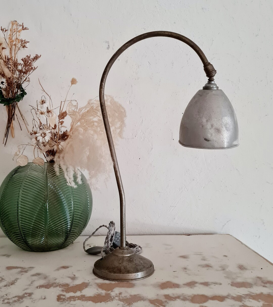 Old Metal Lamp Old Desk Lamp Vintage Metal Desk Lamp Etsy