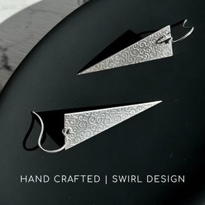 Silver Triangle Earrings | Drop Earrings | Handcrafted in the USA