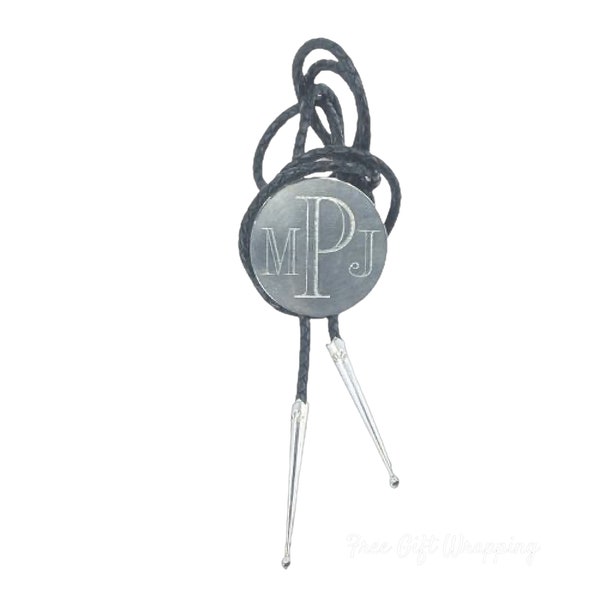 Artisan Handcrafted Sterling Silver Initial Bolo Tie