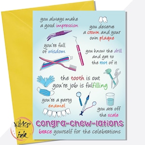 Cartão de felicitações para dentista, trocadilhos engraçados, prepare-se para comemorar, sabedoria, médico, cirurgião, estudante, assistente, enfermeiro odontológico