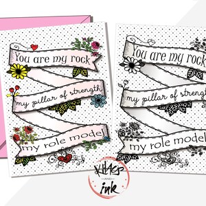 Carte de fête des mères « Vous êtes mon rocher, mon pilier de force, mon modèle » Nan grand-mère belle-mère belle-mère soeur meilleur ami soutien sentimental