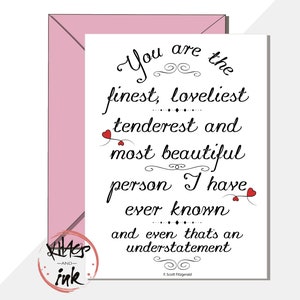Carte de l'amitié, juste parce que vous êtes la personne la plus belle que je connaisse (aie jamais connue), merci d'être vous Citation de F. Scott Fitzgerald