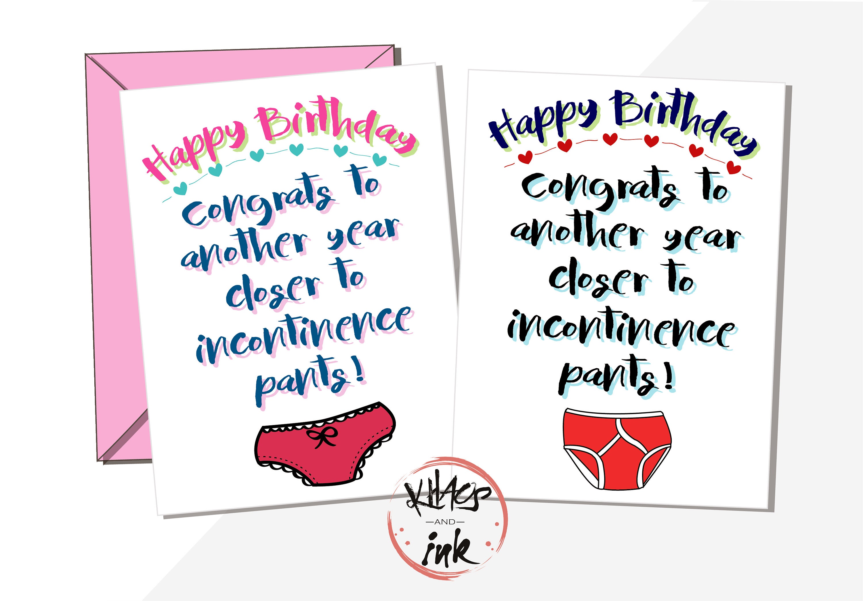 Tarjeta de cumpleaños divertida '¡Un año más cerca de los pantalones de  incontinencia!' broma de vejez bragas pantalones bombachos yfronts  periquitos contrabandistas (puede agregar mensaje) - Etsy México, image size:3000x2090