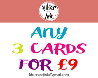 Multiple card bundle set, choose any 3 cards deal, mix and match, multi pack card. birthday cards. new baby announcement cards, any occasion