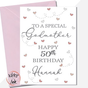 Cartão de aniversário personalizado madrinha especial qualquer idade/parente 16 18 21 25 30 40 50 60