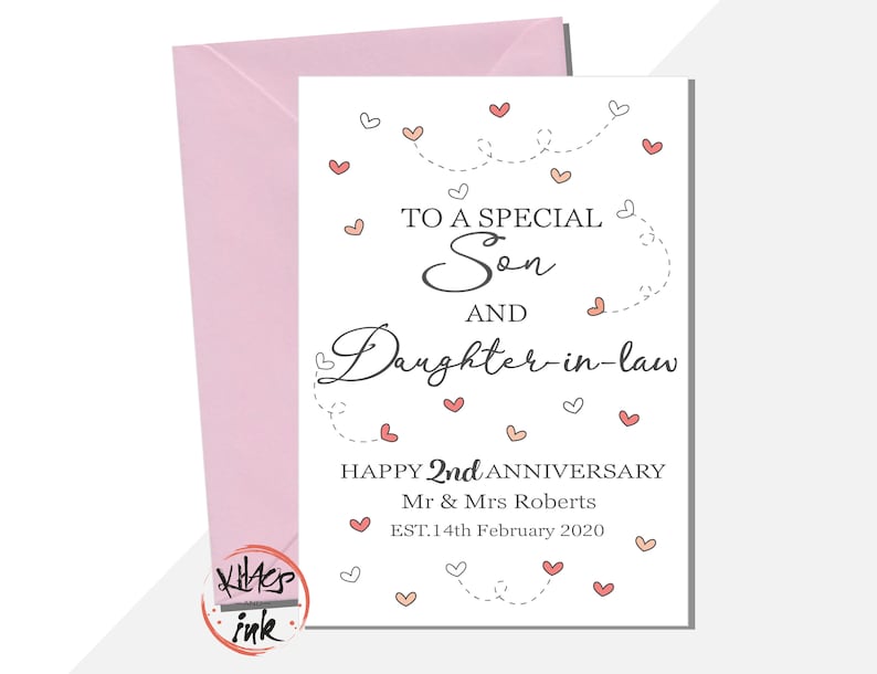 Son And Daughter In Law 15th Anniversary Card - To A Wonderful Son & Daughter In Law - 15 Years Together - Happy Crystal Anniversary - UK - View #8
