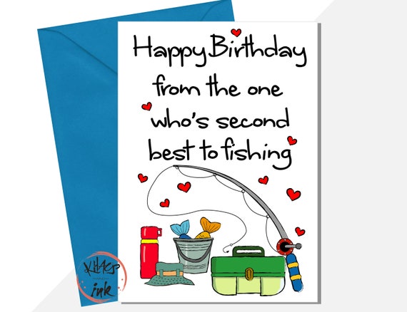 Hunts England Biglietto 80° Compleanno Per Marito – Divertente A Tema Pesca A Mosca, Con Busta, Formato 148x148mm - 5
