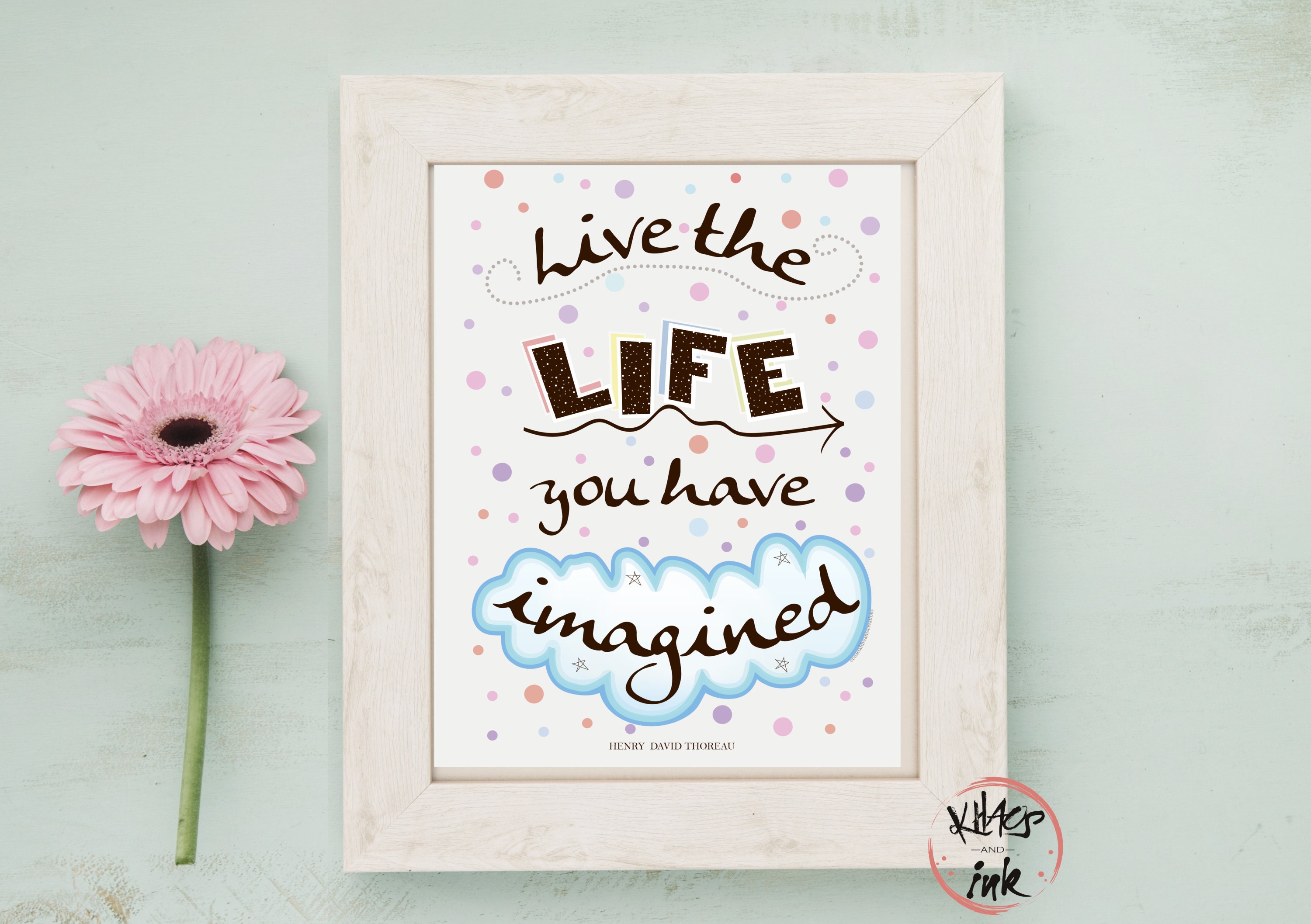 Motivational Print Live The Life You Imagined Home Etsy Australia