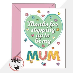 Carte pour la fête des mères « Merci d'avoir été ma (maman) maman » belle-mère. belle-mère. maman adoptive. tante. nan. grand-mère - peut ajouter un message à l'intérieur