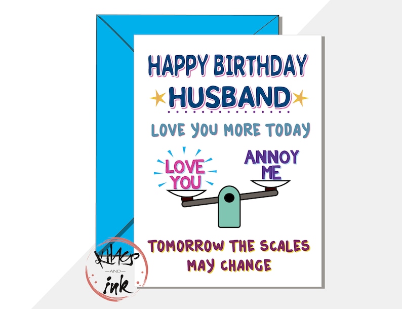 Funny Happy Birthday Card 'love You More Today Tomorrow Etsy UK