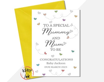 Carte de félicitations pour grossesse lesbienne, carte future maman, enfant enceinte, carte personnalisée pour nouveaux parents, fierté gaie LGBTQ de même sexe